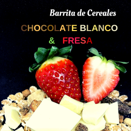Barritas de cereales con chocolate blanco y fresas (7UD)